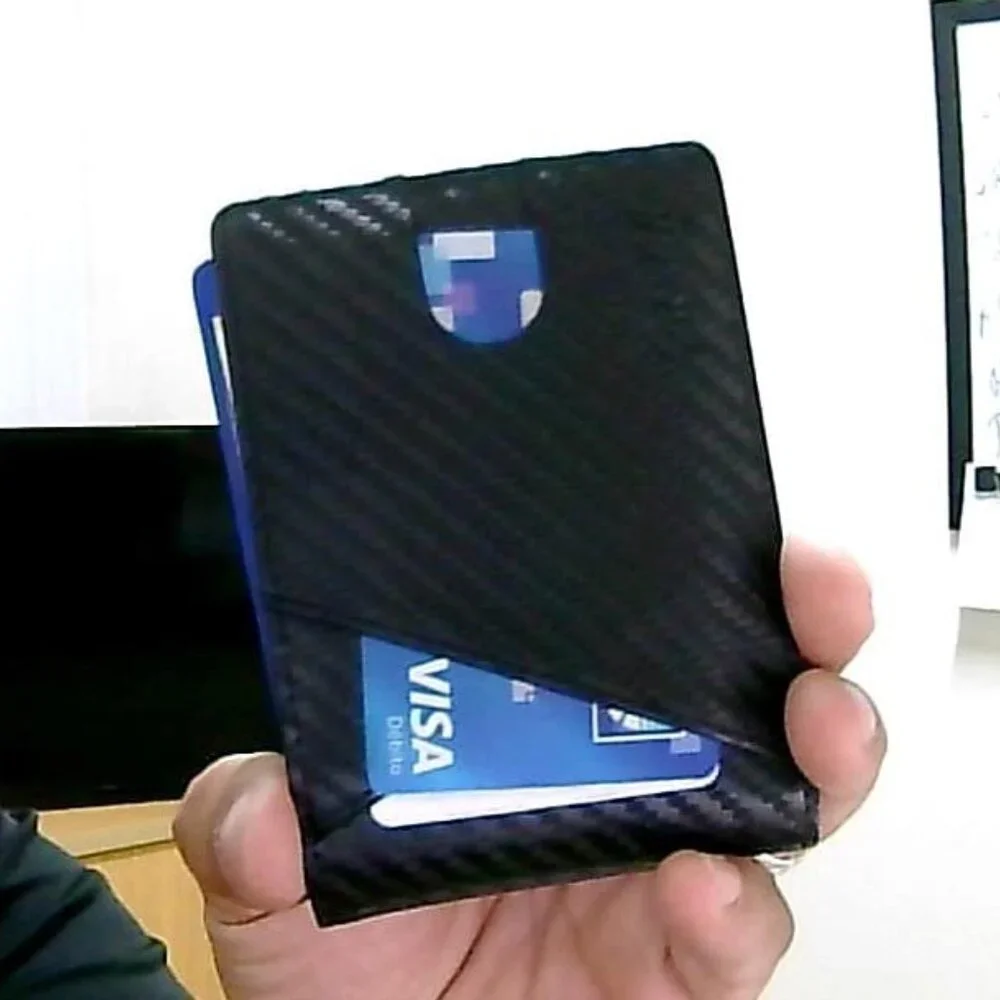 Men - with Money Clip Slim Leather Slots Credit Card Holder RFID